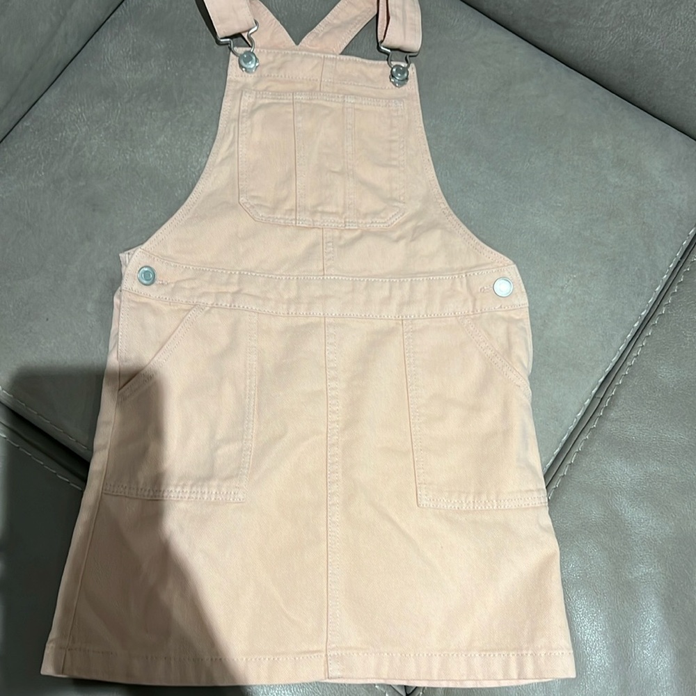 7/8 kids H&M light pink overalls